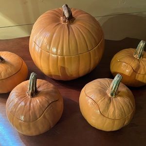 Vintage 1980's signed Barbara Eigen Pottery - Pumpkins